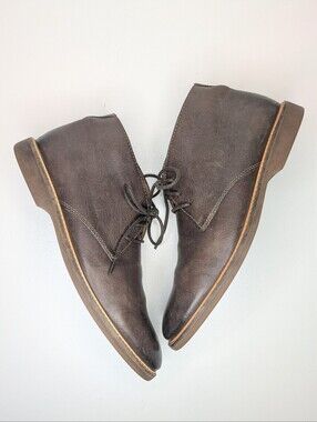 Clarks Desert Chukka Boots Lace Up Brown Leather Men's Size 9.5